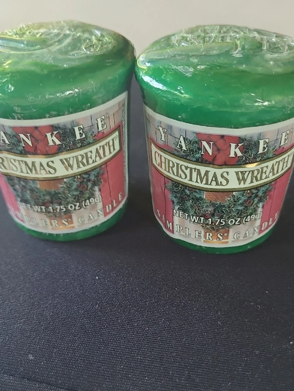 Indiana Glass Christmas Votive Candle Holders and 2 Yankee Candle Votive Candles